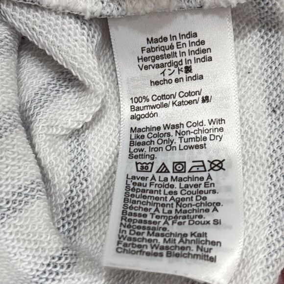 J. Crew French terry sweatshirt with lace trim Nautical Blue White Size Large - Picture 5 of 7